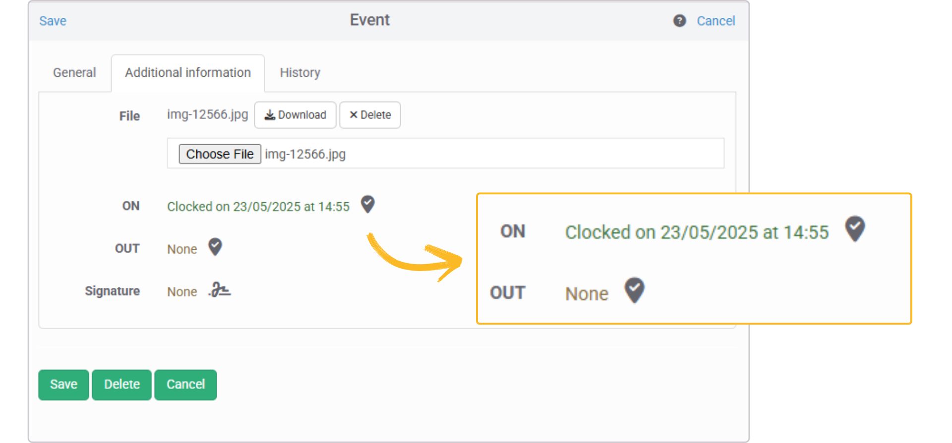 Check-in with geolocation