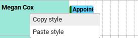 Duplicate the colour style Duplicate the colour style
