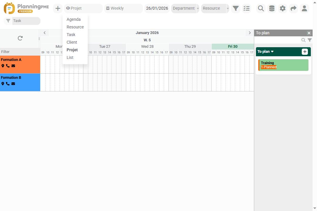 A Project view of the scheduling A Project view of the scheduling