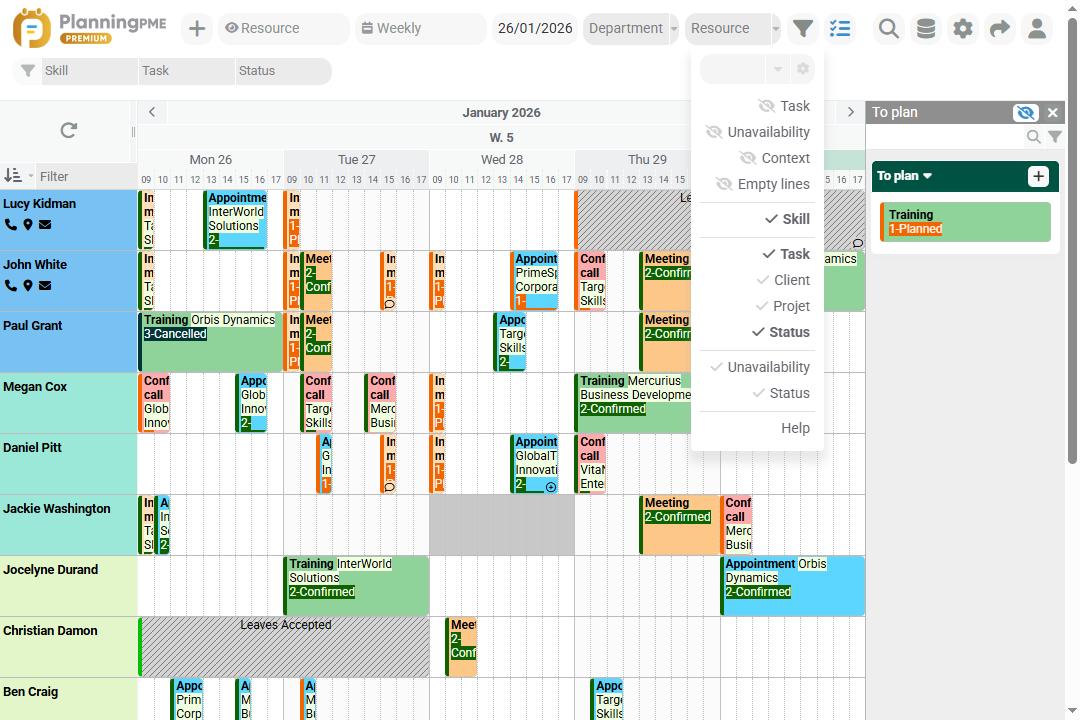 Scheduling filters
