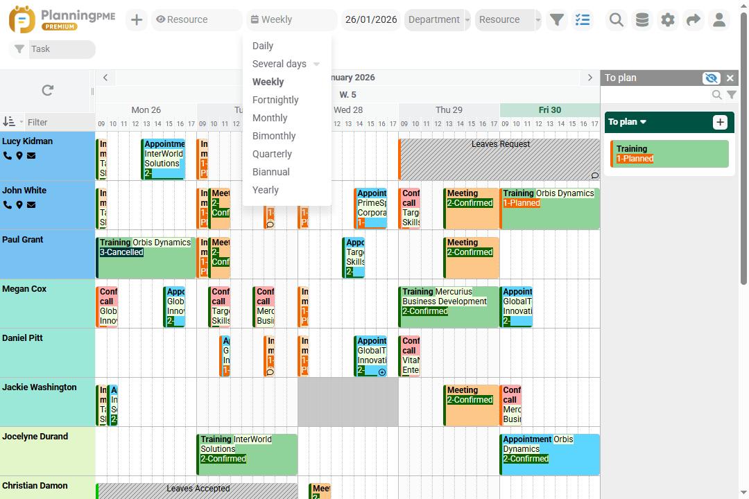 Schedule views